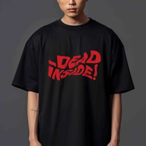 Dead Inside Red Ink Printed Graphic T-Shirt